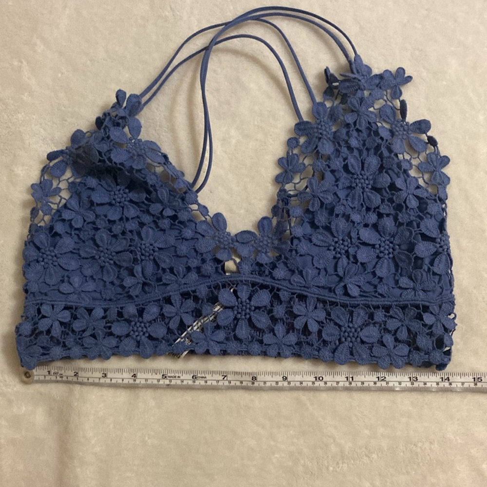 Free People Bluebell bralette/ top, blue, L NWT - Picture 4 of 8